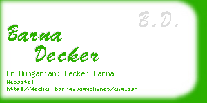 barna decker business card